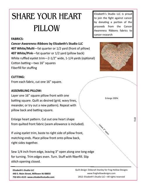 Share Your Heart Pillow by Deborah Stanley